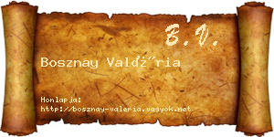 Bosznay Valéria névjegykártya