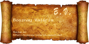 Bosznay Valéria névjegykártya